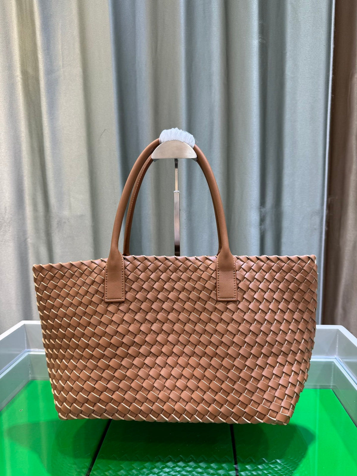 Woven Cowhide Leather Tote Bag