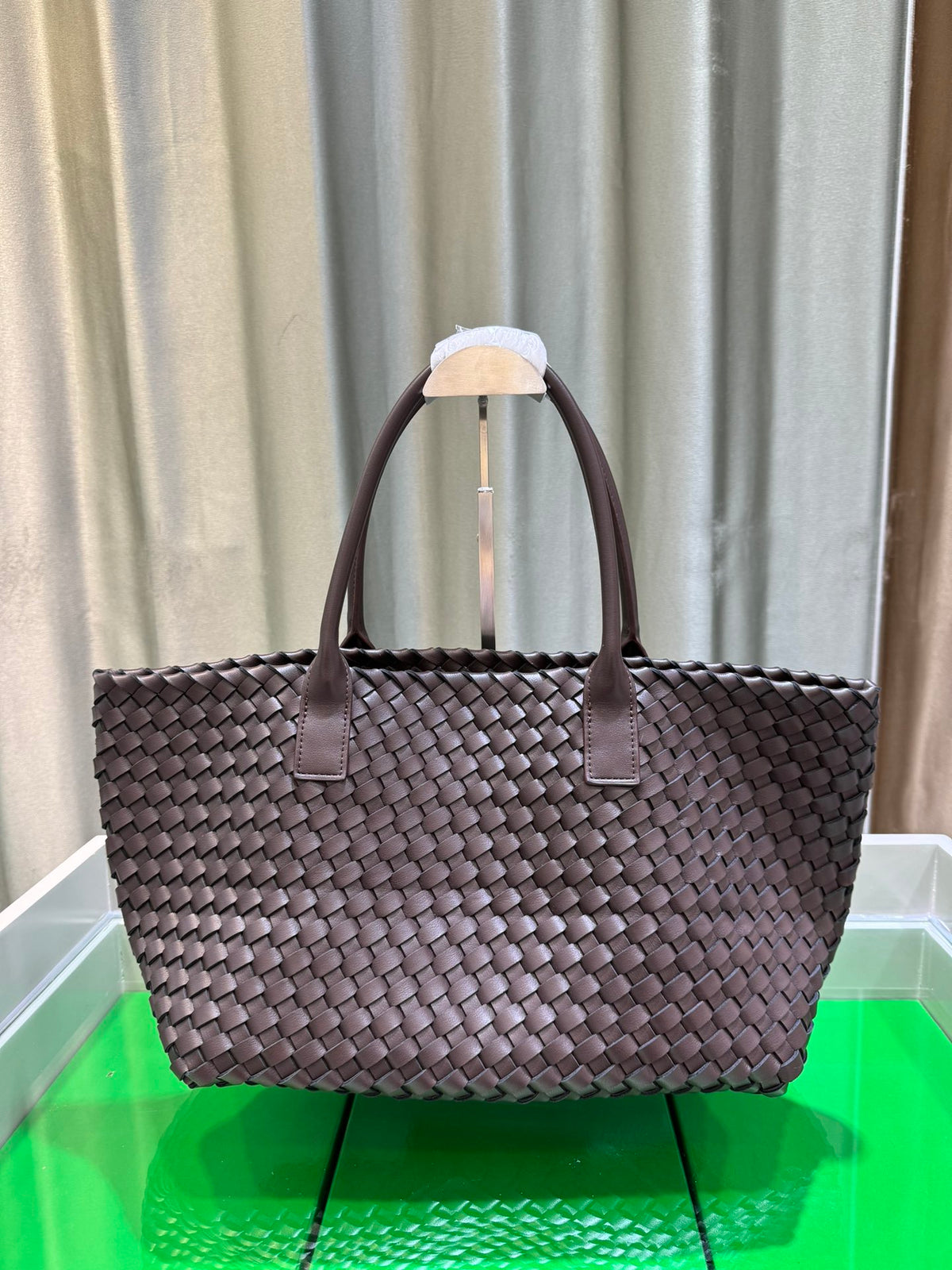 Woven Cowhide Leather Tote Bag