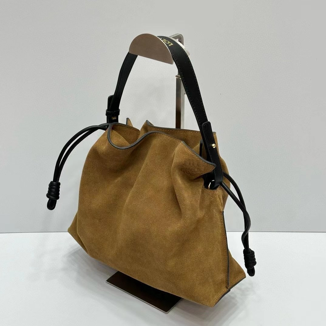 Suede Cowhide Leather Handbag