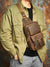 Compact Vintage Coffee Leather Sling Bag