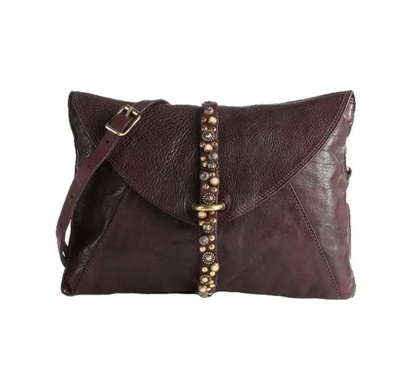 Leather Studded Envelope Crossbody