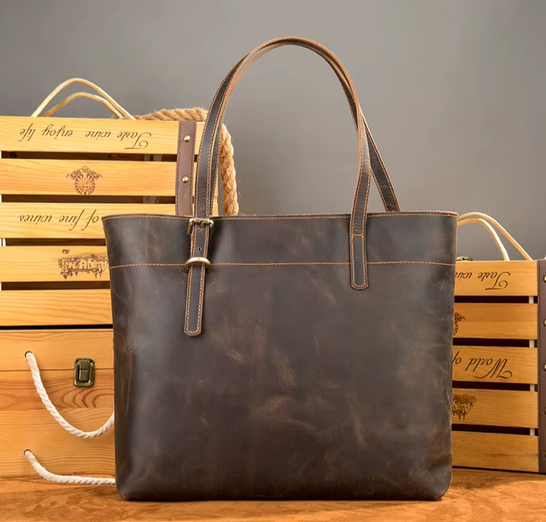 Vintage Leather Tote Bag