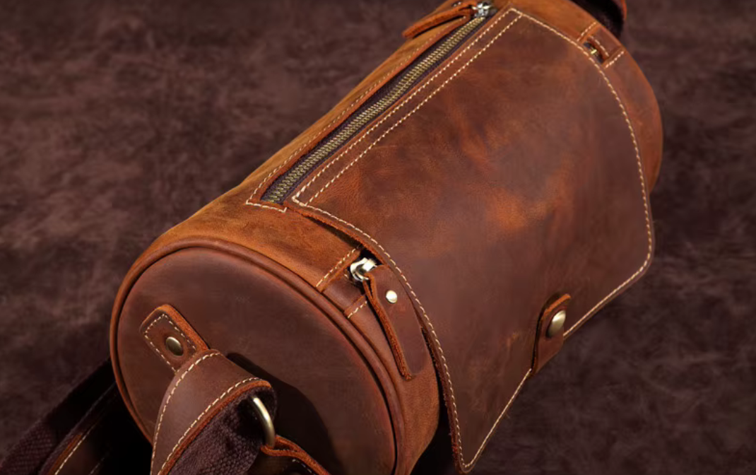 Vintage Cylinder Leather Shoulder Bag