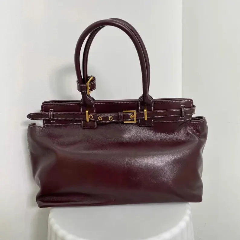 Leather Buckle Handbag