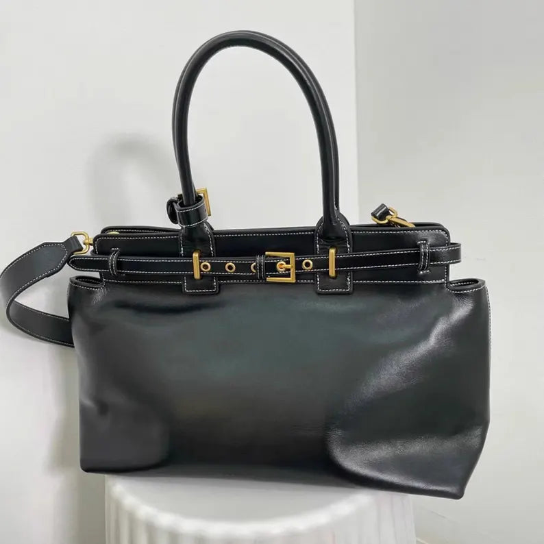 Leather Buckle Handbag